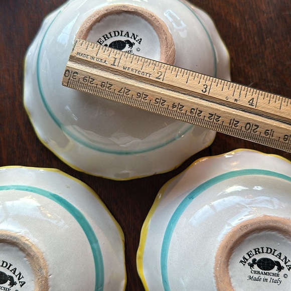 🇮🇹Meridiana Ceramiche set of 6 small desert or nut bowls Scalloped edges Italy - Picture 10 of 16
